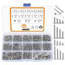 840 Pcs M2.5 Small Metric Screws with Nuts, Hex Socket Head Cap and Nut Assortment Kits, Stainless Steel Replacement Machine Fastener Screws and Bolts Nuts (M2.5 840 Silver)
