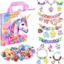 Girls Charm Bracelet Making Kit - Unicorn Jewelry Supplies Make Set DIY Art Craft Set Charm Bracelets Kits Creative Birthday Gifts for Kids Age 6 7 8 9 10 11 12 Year Old Girl Little Children Girl Toys