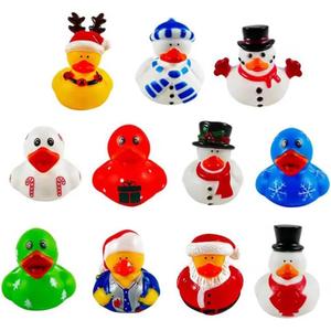 12pcs Assorted Rubber Duck Christmas Duck Toys,Small Rubber Ducks in Bulk Baby Shower Bath Toy for Kids Toddler Birthday Halloween Party Favors Stocking Stuffers Classroom Incentives
