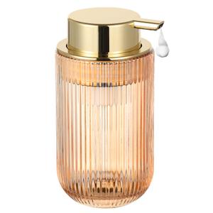 Glass Foam Soap Dispenser, Refillable Faming Dispenser with Gold Pump, Foam Hand Soap Dispenser for Bathroom Kitchen, Modern Home Bathroom Decor （Foam Type/Gold）