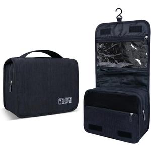 Portable Hanging Toiletry Bag for Travel, Small Multifunctional Makeup Cosmetic Bag for Women, Waterproof Travel Toiletries Organizer, Shower Bathroom Pouch with Hook for Gym, Camping, Business Trips