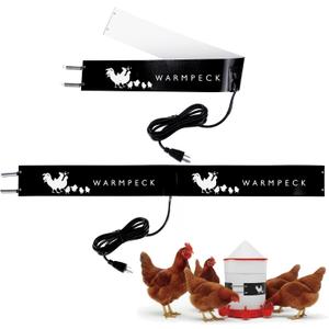 Remerry 2 Pack Chicken Water Heater Thermostat Bucket Belt Heated Strap for 2-5 Gal Buckets Chicken Waterer with 6ft Power Cord Self Regulating Heating Bucket Belt for Freezing Winter (Black)