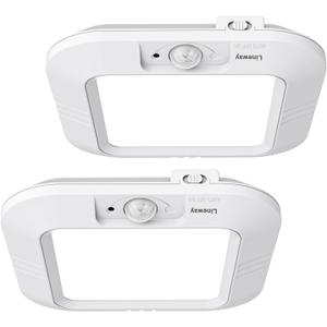 2 Pack Battery Operated Ceiling Light Motion Sensor Shower Light, Wireless Closet Lights 6000K LED Bathroom Shower Lamp, Motion Activated Ceiling Lamp for Bathroom Closet Cabinet(Battery Not Included)