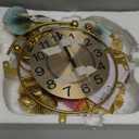 Wall Clock, Clocks for Living Room, Silent Wall Clock Decorative, 3D Retro Metal Ginkgo Leaf Design, for Office Bedroom Kitchen Clock(33''x18'') (Blue Color - Arab)