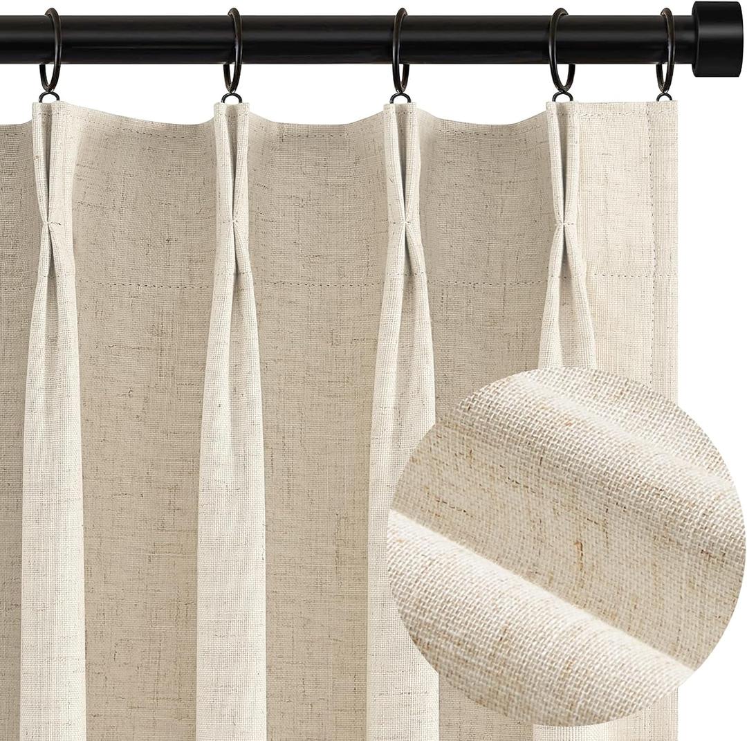 Topfinel Beige Blackout Curtains, 96" x 36" (8 ft x 3 ft)