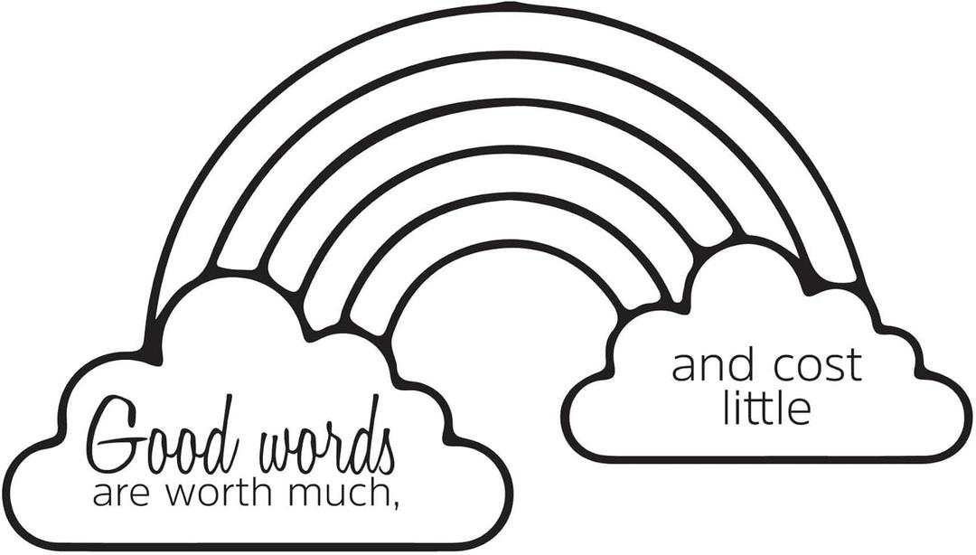 Children Good Words are Worth Much Uplifting Quote Wall Decal Decoration and Cost Little Kind Life Quotes Cute Rainbow Lasts Years and Easily Removable - Size: 40 in(W) x 24 in(H)