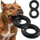 Goughnuts Dog Toys for Aggressive Chewers | Virtually Indestructible Pull Toy for Large Breeds Such as Pit Bulls and German Shepherds | Heavy Duty Tug Dog Toy | Large | Black