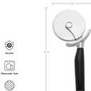 KitchenAid Classic Pizza Wheel with Sharp Blade For Cutting Through Crusts, Pies and More, Built In Finger Guard for Safety and Comfort Grip to Protect Fingers, Dishwasher Safe, 9-Inch, Black