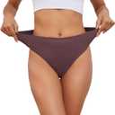 4 x No Show High Rise Bikini Panties Women's Seamless Hi Cut Underwear Pack (S)