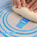 Nonstick Silicone Pastry Mat Extra Large with Measurements 28''By 20'' for Silicone Baking Mat, Counter, Dough Rolling,Fondant/Pie Crust By Folksy Super Kitchen (2028, Blue)