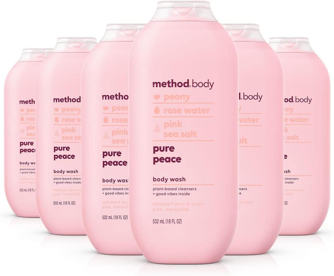 Method Body Wash, Pure Peace, Paraben and Phthalate Free, 18 oz (Pack of 6)
