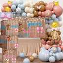 Boots and Bows Gender Reveal Balloons Arch Decorations Kit, 150 Pcs What Will Baby Be Boy or Girl Gender Reveal Party Supplies 4 Western Cowboy or Cowgirl Balloon Box and Stickers He or She Backdrop