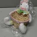 Easter Bunny Decor Candy Storage Basket, Handwoven Easter Bunny Candy Dishes Bowl，Cute Easter Eggs Container for Table Home Office Table Shelf Decor Party Wedding，Halloween and Christmas Day (pink)