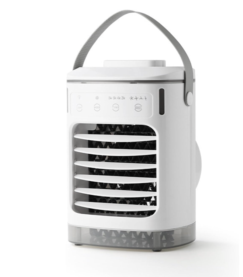 Portable Air Cooling Fan, Mobile Air Conditioners, 4 Speed Quiet Misting Fan with Timer 7 Color LED USB Air Cooler Fans for Bedroom Office Desk Outdoor