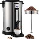 30-Cup Coffee Urn Stainless Steel Double-Wall, 9L Commercial Coffee Maker with Keep-Warm Function, Coffee Pot for Events, Offices, Parties, and Catering