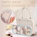 Toiletry Bag with Clear Window,Lightweight Travel Makeup Organizer with Handle,Ita Bag Style for Cosmetics & Pins