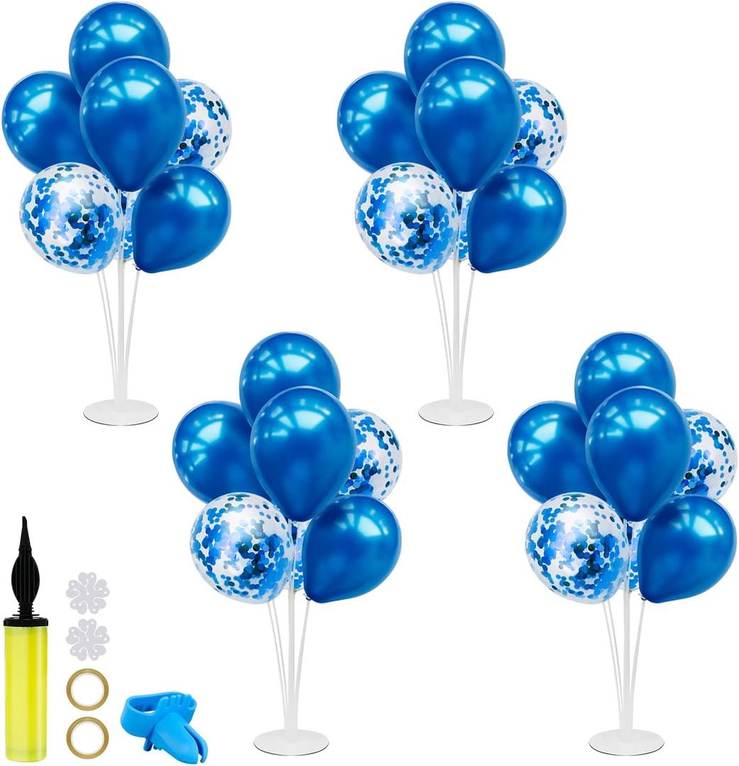 Blue Balloon Stand Centerpiece Table Decorations for Men's Birthday Father's Day Retirement Graduation Decorations Class of 2025(Blue set4)