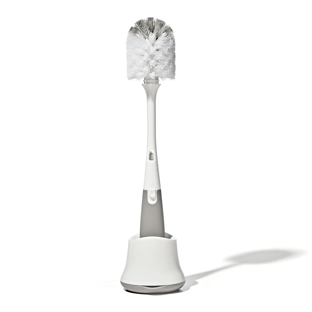OXO Tot Bottle Brush with Nipple Cleaner and Stand, Gray