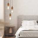 Arturesthome Wood Pendant Light Cord Kit with Switch, 5FT Vintage Industrial Hanging Light Plug in Lamp Cord with Twisted Nylon Rope Lights Socket E26 E27 for Farmhouse Lamp Cable Retro DIY (5FT)