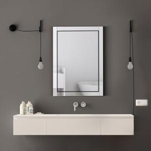 Syndra 24x 32 Rectangular Mirror for Bathroom, Bathroom Mirrors for Over Sink, Wall Mounted Vanity Mirror with Tempered Glass, Rust-Resistant Solid Wood Frame for Bathroom, Bedroom, Living Room