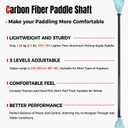 Angler Kayak Paddles Carbon Fiber Shaft and Plastic Blade, Floating Adjustable Fihsing Kayak Oars with Paddle Leash, 230-250cm/90-98 inch, Teal