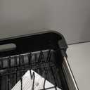 TOOLF Dish Drying Rack, Expandable Dish Rack for Kitchen Counter, Anti-Rust Dish Drainer, Sink Organization and Storage Essentials with Cutlery & Cup Holder, Black