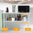 Derro Stainless Steel Table for Prep & Work, 24 x 48 in, Metal Commercial Heavy Duty Table with Backsplash and Adjustable Under Shelf and Foot for Restaurant, Home and Hotel