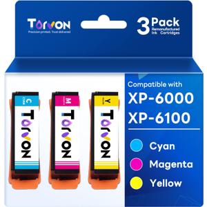 Remanufactured Ink Cartridges Replacement for Epson 302 XL 302XL T302XL Ink Cartridges Multipack for Epson Expression Premium XP-6100 XP6100 XP6000 XP-6000 (C/M/Y 3 Pack)