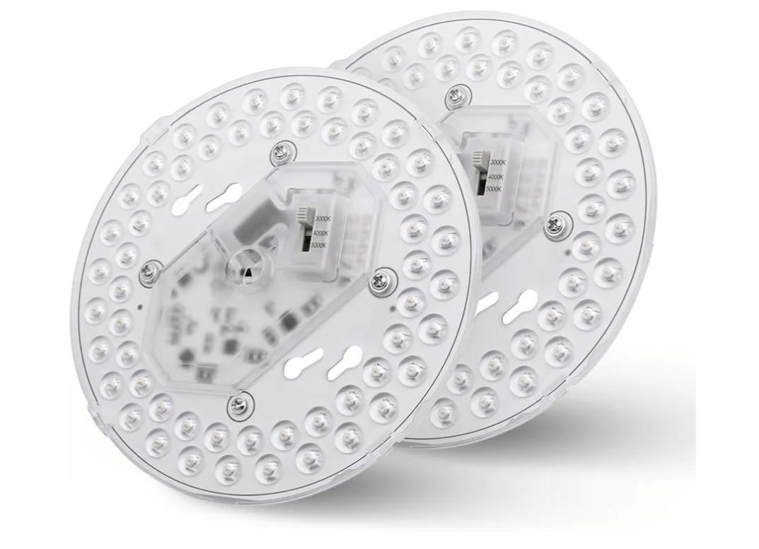 2 Pack LED Light Engine Retrofit Kit, 6inch 24W 2200Lm, 3CCT 3000K/4000K/5000K Dimmable, Ceiling Fan Kits, for Light, Pendant, Lantern