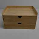 Wisuce Bamboo Desk Drawer Organizer, 2 Drawer Desktop Organizer with Drawers Tabletop Storage Organization Box for Office Home Toiletries Supplies Vanity, No Assembly Required