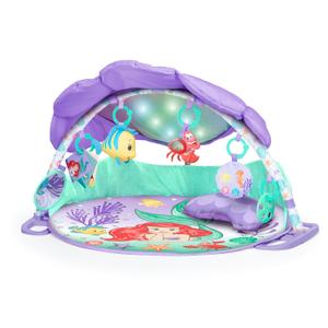 Bright Starts Disney Baby The Little Mermaid Twinkle Trove Light-Up Musical Baby Activity Gym with Tummy Time Pillow, Newborn+