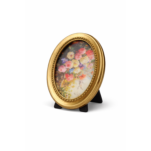 Small Oval Antique Photo Frame Vintage Picture Frame European Style Farmhouse Resin for Wall Gallery Tabletop Photo Display Retro Home Decor 10.50X8.0X1.10cm