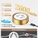 RGB USB Rechargeable Picture Lights, Gold 2600mAh Battery Operated Art Lights for Paintings Wireless Light Over Picture Frame Cordless LED Gallery Wall Light Remote Spotlight for Poster Photo Artwork
