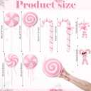 Vercraft 8 Pcs Assorted 16'' Giant Candy Cane Ornaments Pastel Pink and White Large Lollipop Decoration 4 Mixed Sizes Lollipop Christmas Decoration Candy Cane Ornaments for Christmas Tree Home Decor