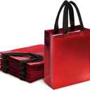 LovesTown 16 Pack Red Gift Bags with Handles, 8"x 4"x 10" Party Favor Bags Medium Size for Wedding Birthday Graduation Goodie Treat Packaging Supplies