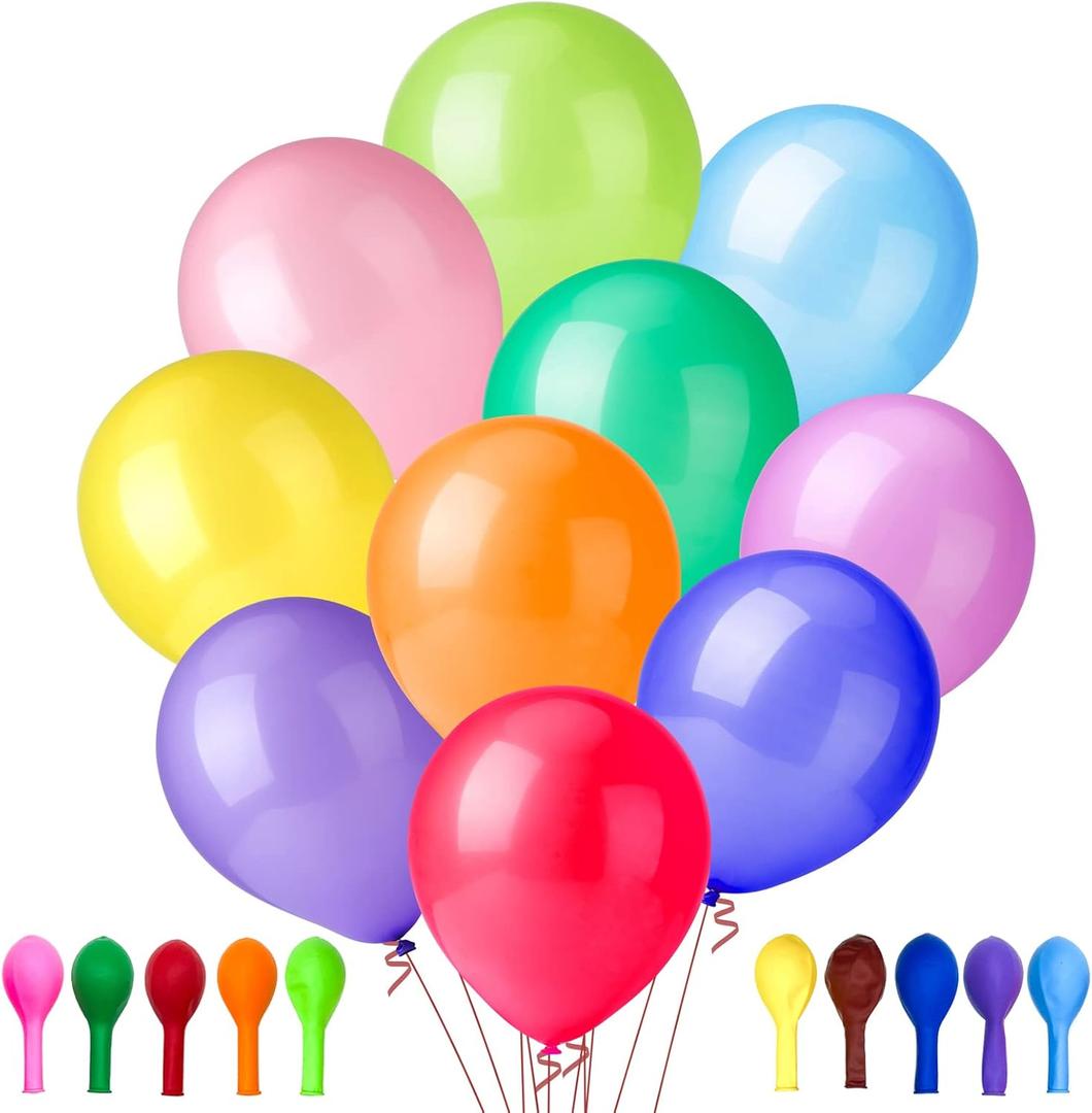 Yeunmu100 PCS Balloons Assorted ColorsInside 10 Colors-10 Per Color), 12 Inch Balloons Bulk, Suitable for Birthday, Family Party, Graduation, Wedding