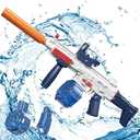 Electric Water Gun, Water Guns for Adults, Up to 25 FT Long Range, 370CC+120CC Large Capacity Automatic Water Guns, Toys for Pool, Beach