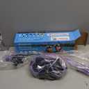 Greatever Dry Snorkel Set,Panoramic Wide View Anti-Fog Scuba Diving Mask,Professional Snorkeling Gear for Adults Kids (Large, Black Purple)