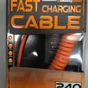 Chubbycable Curly Chubby 120W Coiled USB C Fast Charging Cable Durable Braided Retractable Charger Cord for Car Compatible with iPhone 17-15 Series iPad, Orange+Orange, USB-A to Type-C, 6FT