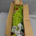 5Ft Christmas Tree, Curved Shape Bendable Artificial Xmas Tree with 50ft LED Lights & 24 Decorations Balls Xmas Holiday Decor Whimsical Design for Indoor Outdoor Home Office Street with Metal Base