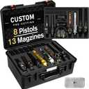 Pistol Gun Case for Multi Handguns - Hold Multiple Pistols & Magazines, Pre-cut Waterproof Hard Shell Gun Box, TSA Approved Pistol Case for SIG Sauer, Smith & Wesson, for Colt, for Revolver, for Glock