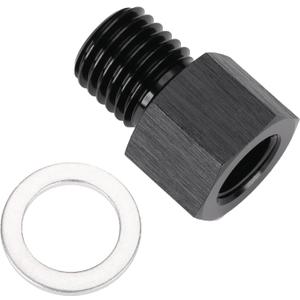 M12x1.5 Male Metric to 1/8 NPT Female Oil Pressure Sensor Adapter Fitting Reducing Bushing Aluminum Black, M12x1.5 Male, Black