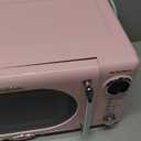 Nostalgia Retro Compact Countertop Microwave Oven - 0.7 Cu. Ft. - 700-Watts with LED Digital Display - Child Lock - Easy Clean Interior - Pink