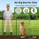No Dig Garden Fence Animal Barrier with Gate, 40 in (H) x 23.6 ft (L), 10 Panels