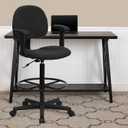Flash Furniture Fabric Adjustable Drafting Chair, Black, Set of 1