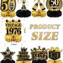3 x 9 Pcs 50th Birthday Decoration for Men Women 50th Birthday Table Decorations Cheers to 50th Birthday Honeycomb Centerpieces Table Topper Black and Gold 50th Birthday Party Favors