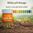 5 x Soil pH Paper Test Kit  50 Tester Strips (3.5-9 Range)  Use for Testing Garden Home Lawn Grass Vegetable Gardening Dirt Yard Compost Outdoor and Indoor Plants, Green