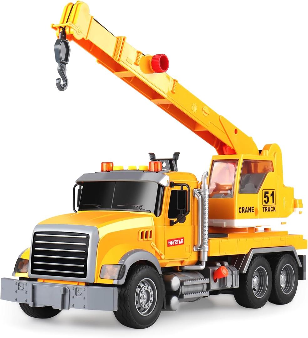 Dwi Dowellin Toys for 3 Years Old Boys Girls Kids,Construction Toy Crane Truck with Lights and Sounds