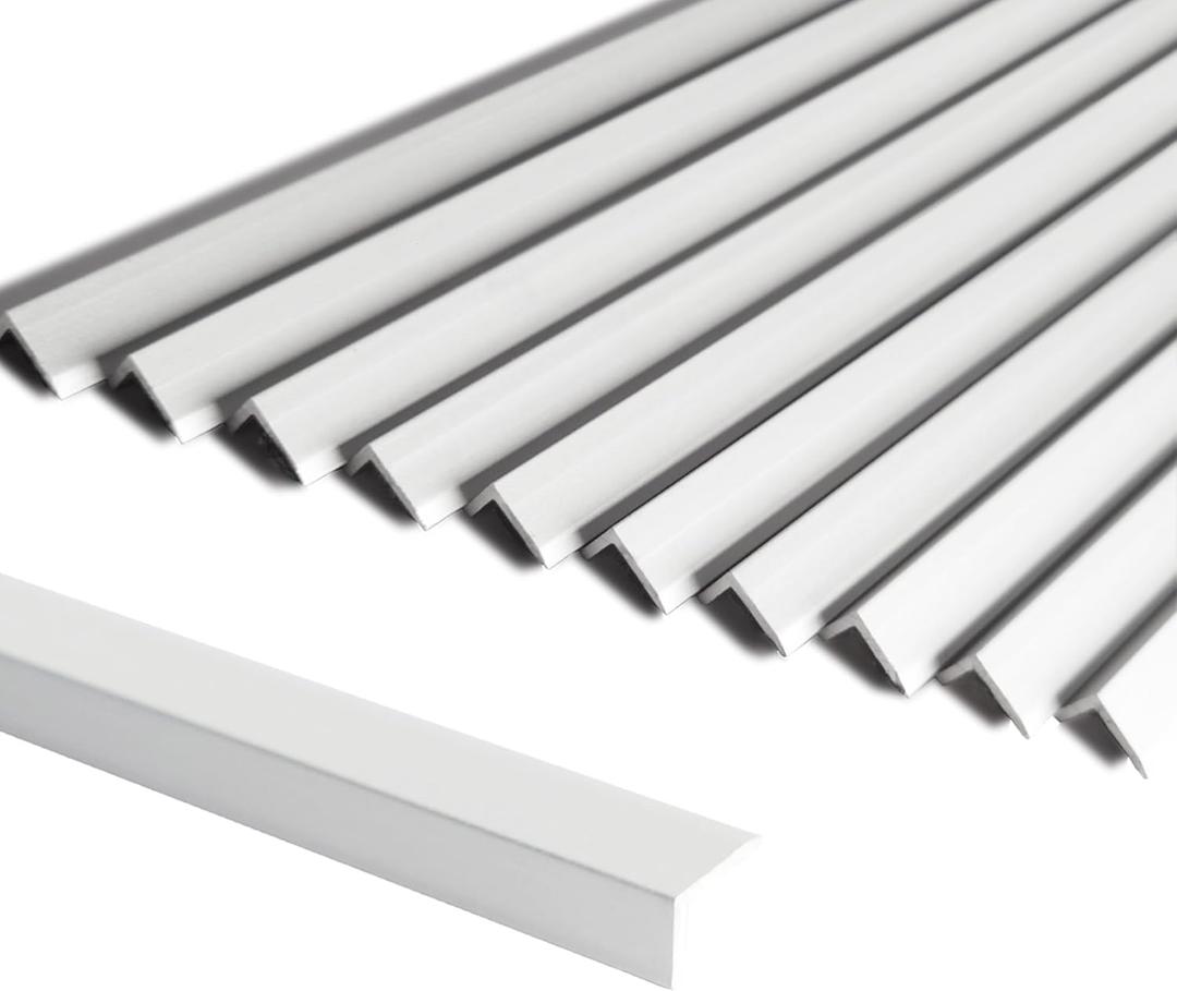 SUNWINGS 10-Pack 12 Inch Peel and Stick Aluminum Tile Trim, Decorative Kitchen Backsplash Trim Edge, Self Adhesive Tile Liner Matte Silver Medium