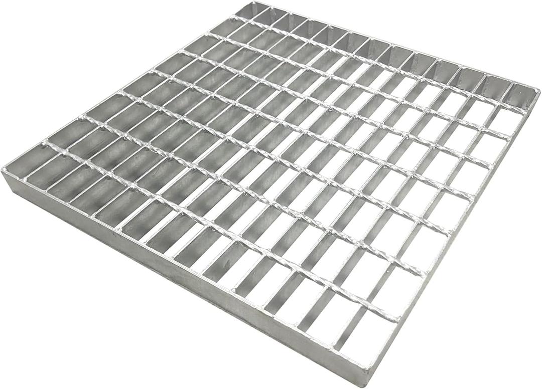 16in Galvanized Steel Drain Grate-Durable Heavy Duty Metal Catch Basin Grate for 16" Concrete Catch Basin,Outdoor Drainage Grates for Garage,Sewer, Dowmspout,Driveway (15.55x15.55 in) (Silver-1 Pack)